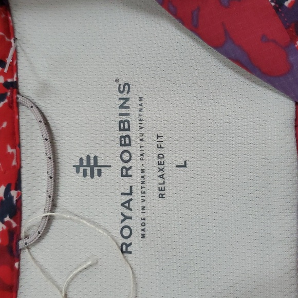 Royal Robbins Expedition ll Floral Red and White Tunic Blouse - Picture 4 of 8